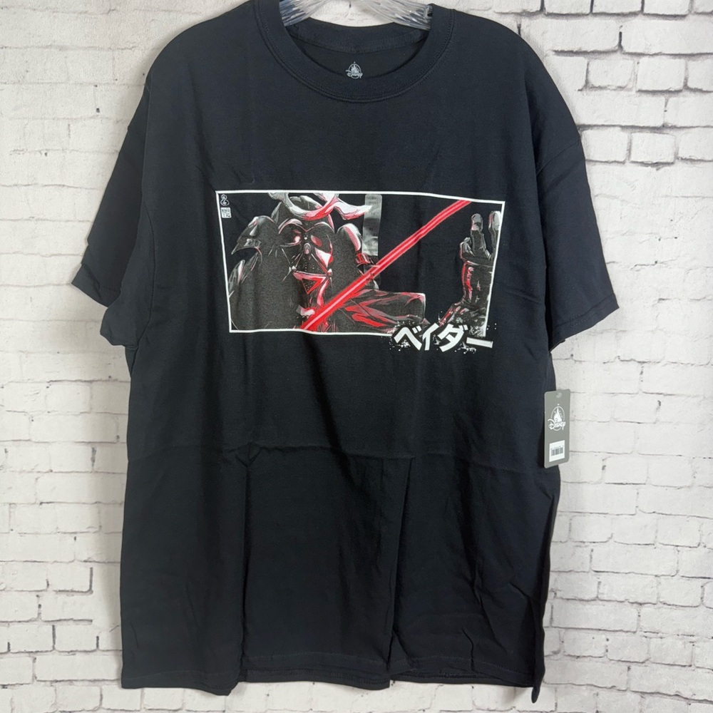 Disney Parks Star Wars Shirt Black Red Graphic Men's XXL Japanese Anime